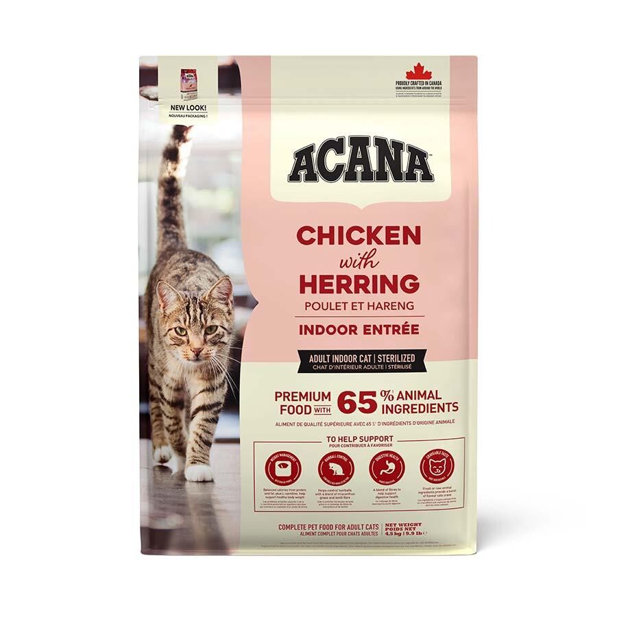 Acana Indoor Entree Tavuklu Ve Ringa Balıklı Kısırlaştırılmış Yetişkin Kedi Maması 4.5 KG | SRC: Barcode: 064992714512